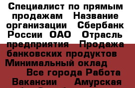 Специалист по прямым продажам › Название организации ­ Сбербанк России, ОАО › Отрасль предприятия ­ Продажа банковских продуктов › Минимальный оклад ­ 27 900 - Все города Работа » Вакансии   . Амурская обл.,Октябрьский р-н